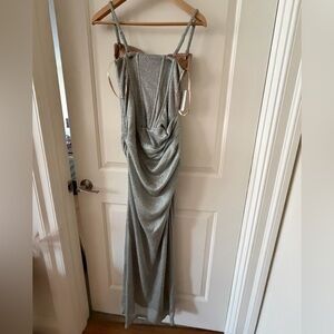 JLUXLABEL Shimmering Olive Maxi Dress